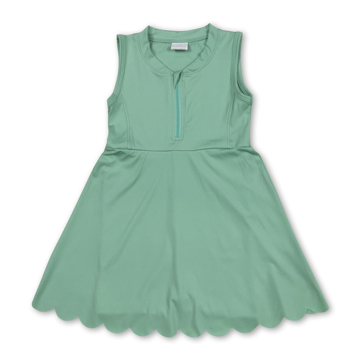 Mint sleeveless zipper kids girls athletic dresses