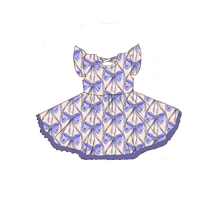 Flutter sleeves purple baby girls dresses