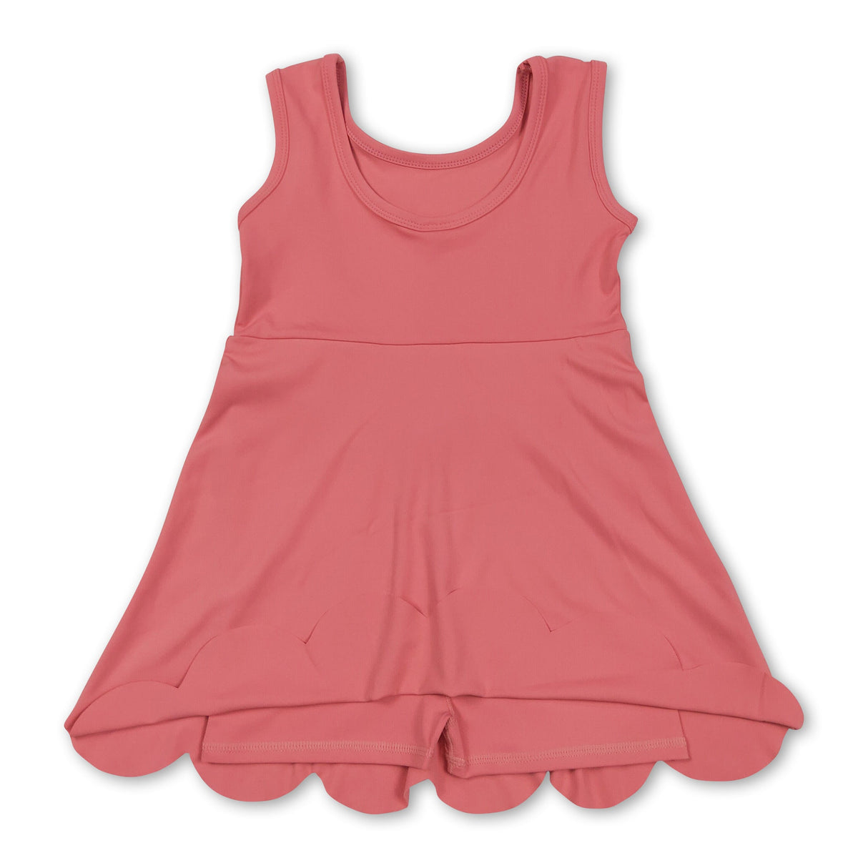Sleeveless solid kids girls athletic dresses