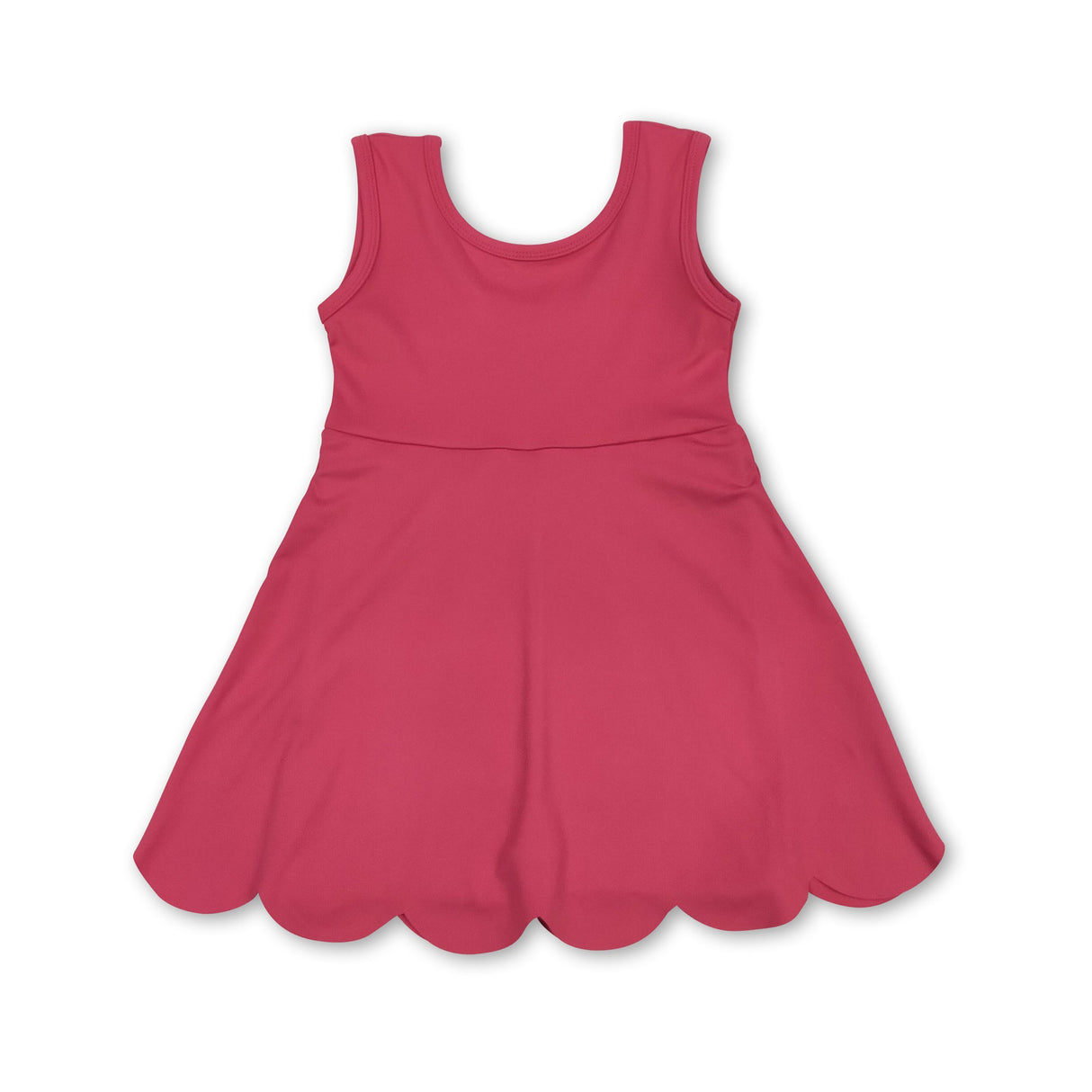 Sleeveless hot pink kids girls athletic dresses