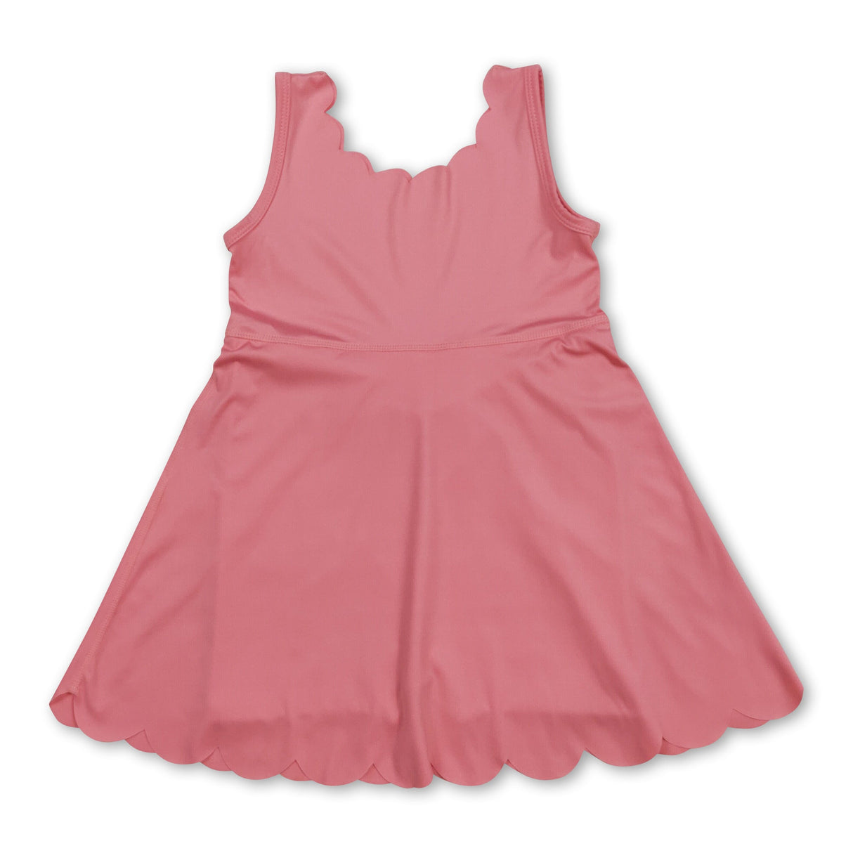 Peach sleeveless kids girls summer athletic dresses