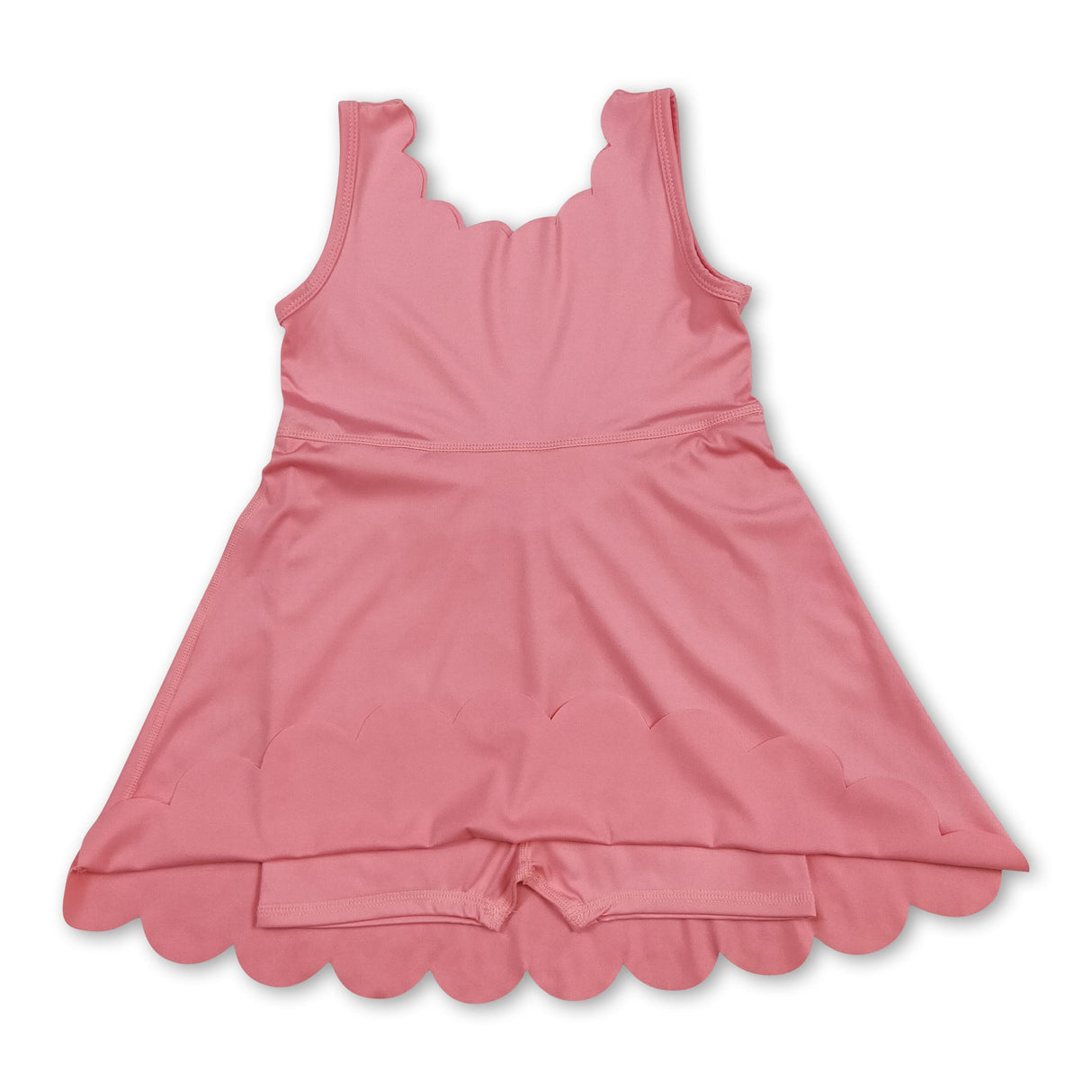 Peach sleeveless kids girls summer athletic dresses