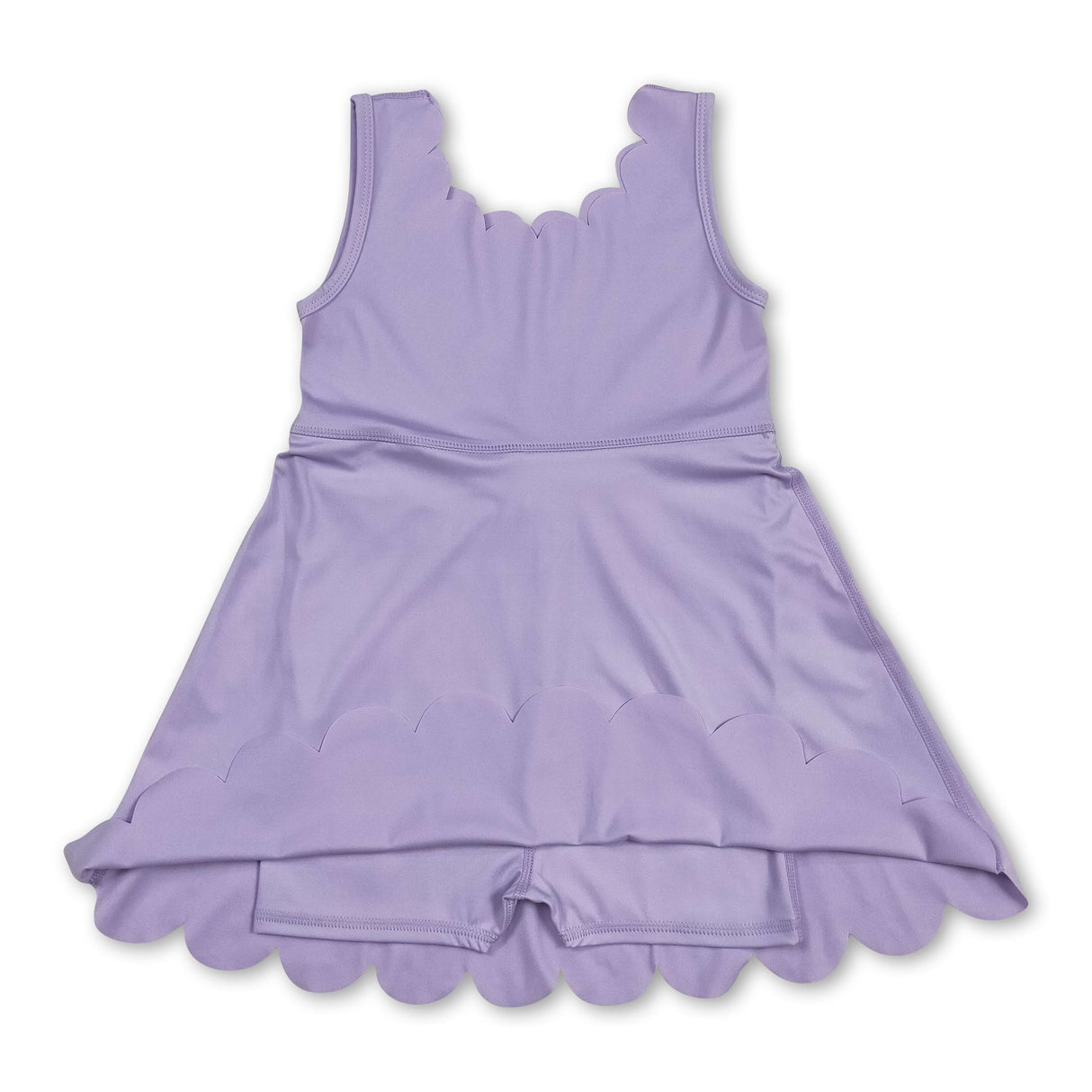 Lavender sleeveless kids girls summer athletic dresses