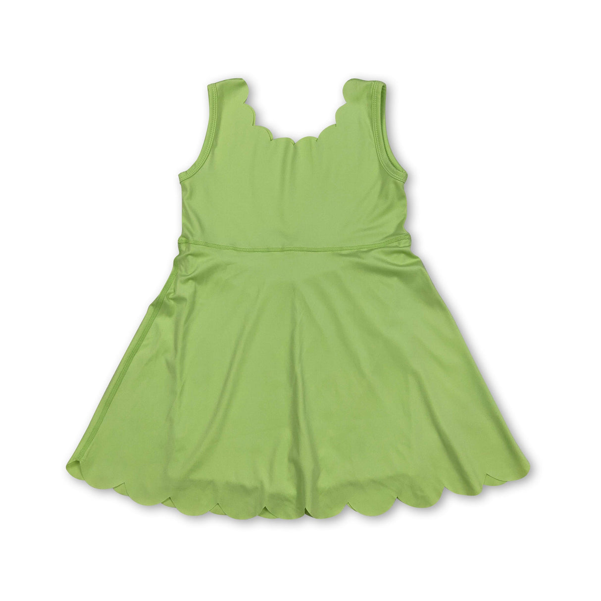 Lime green sleeveless kids girls summer athletic dresses