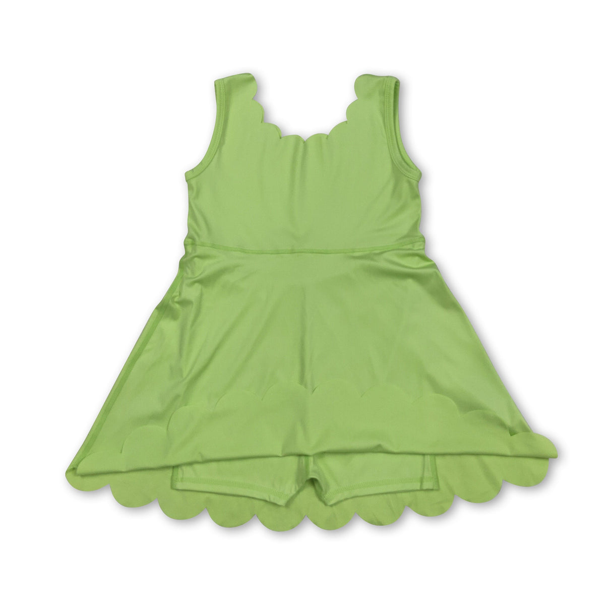 Lime green sleeveless kids girls summer athletic dresses
