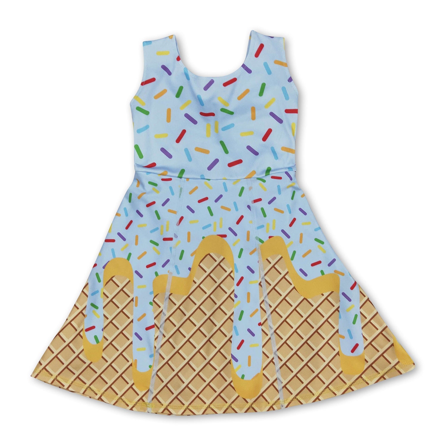 Light blue sprinkle ice cream kids girls team athletic dress