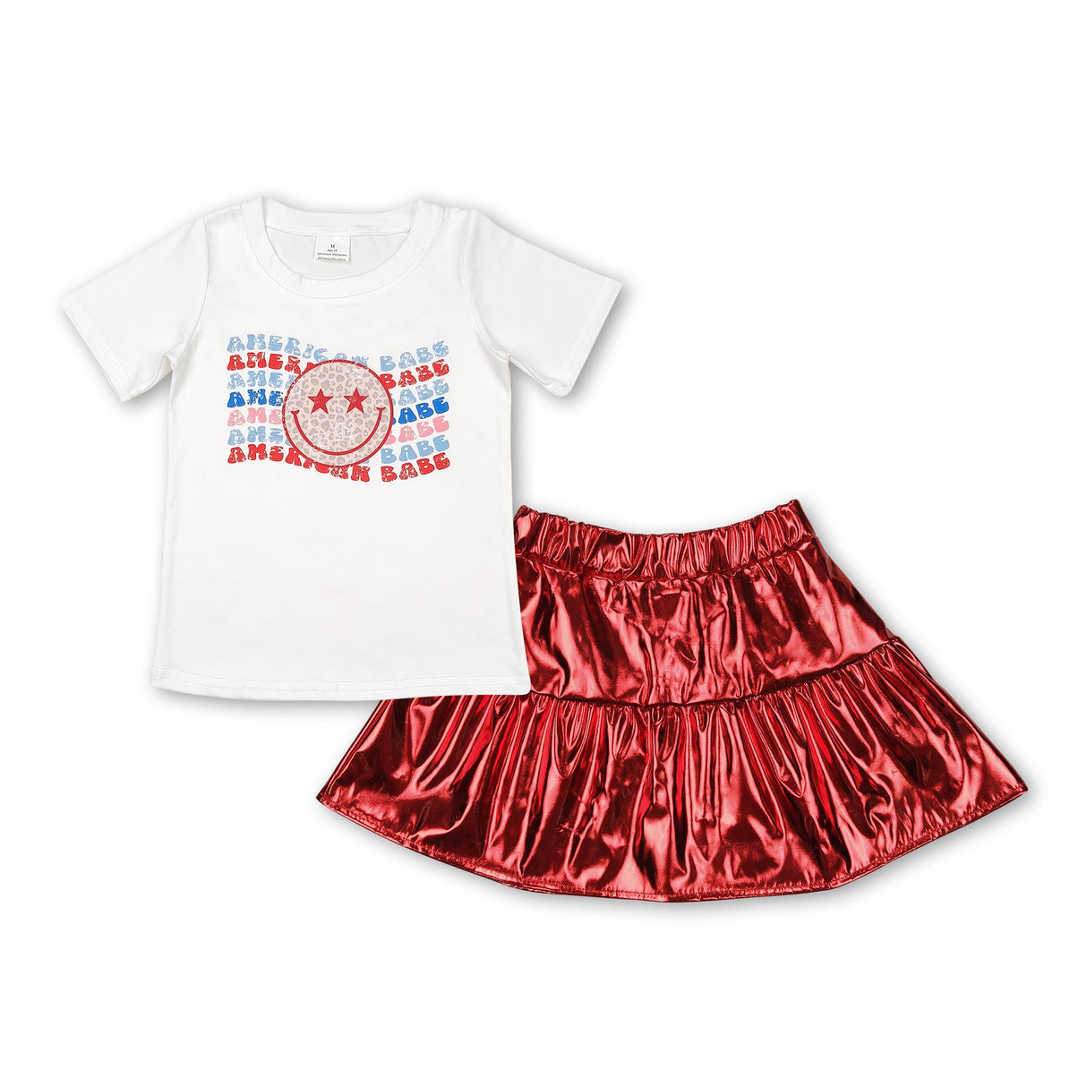 Smile american babe top red skirt girls 4th of july clothes
