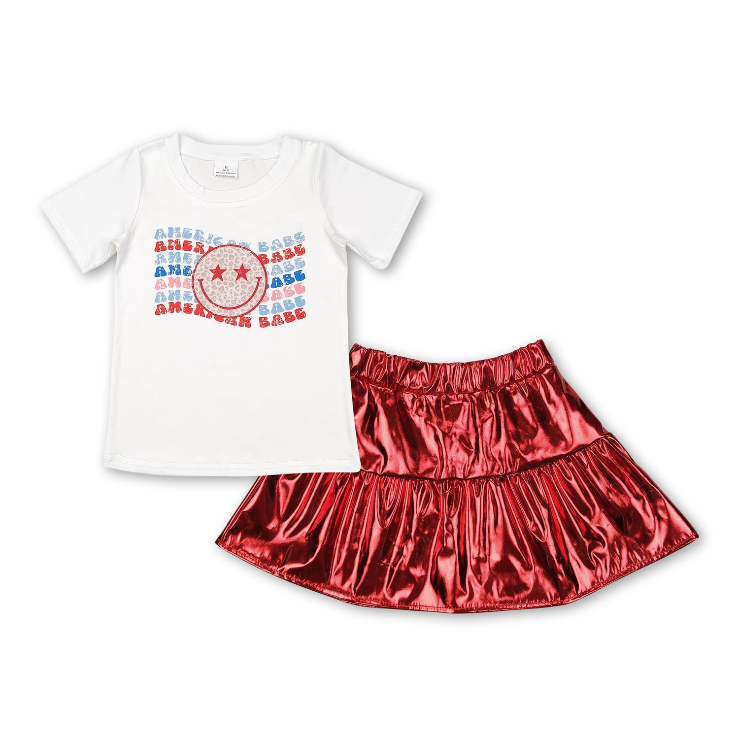 Smile american babe top red skirt girls 4th of july clothes