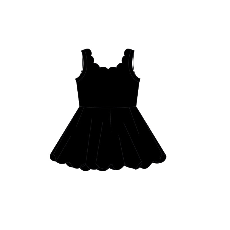 Sleeveless black kids girls summer athletic dress