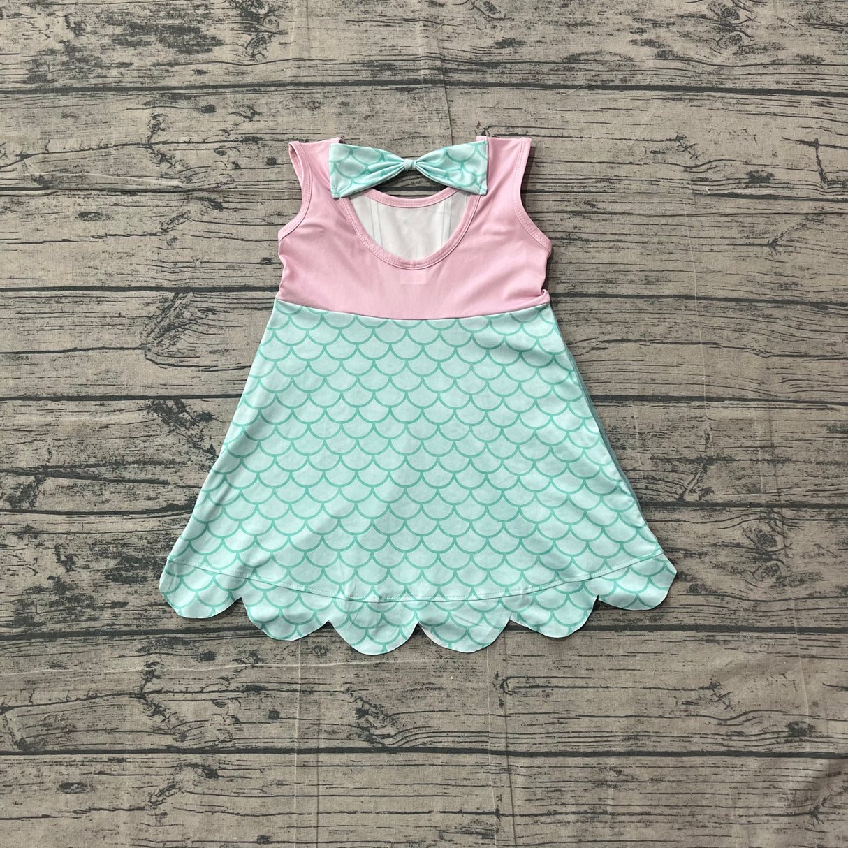 Sleeveless lavender bow princess kids girls summer dress