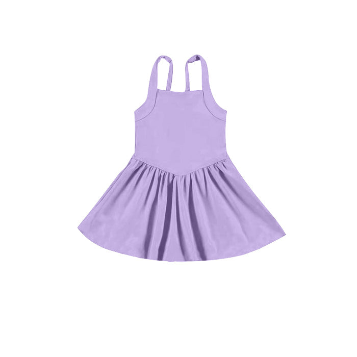 Lavender straps kids girls summer activewear athletic dresses