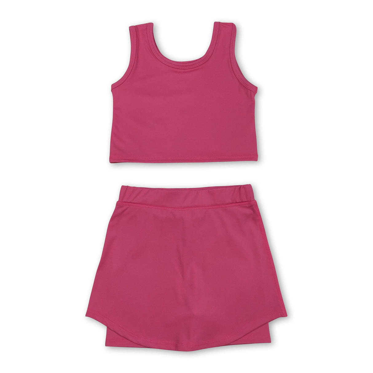 Watermelon red sleeveless top skorts girls activewear set