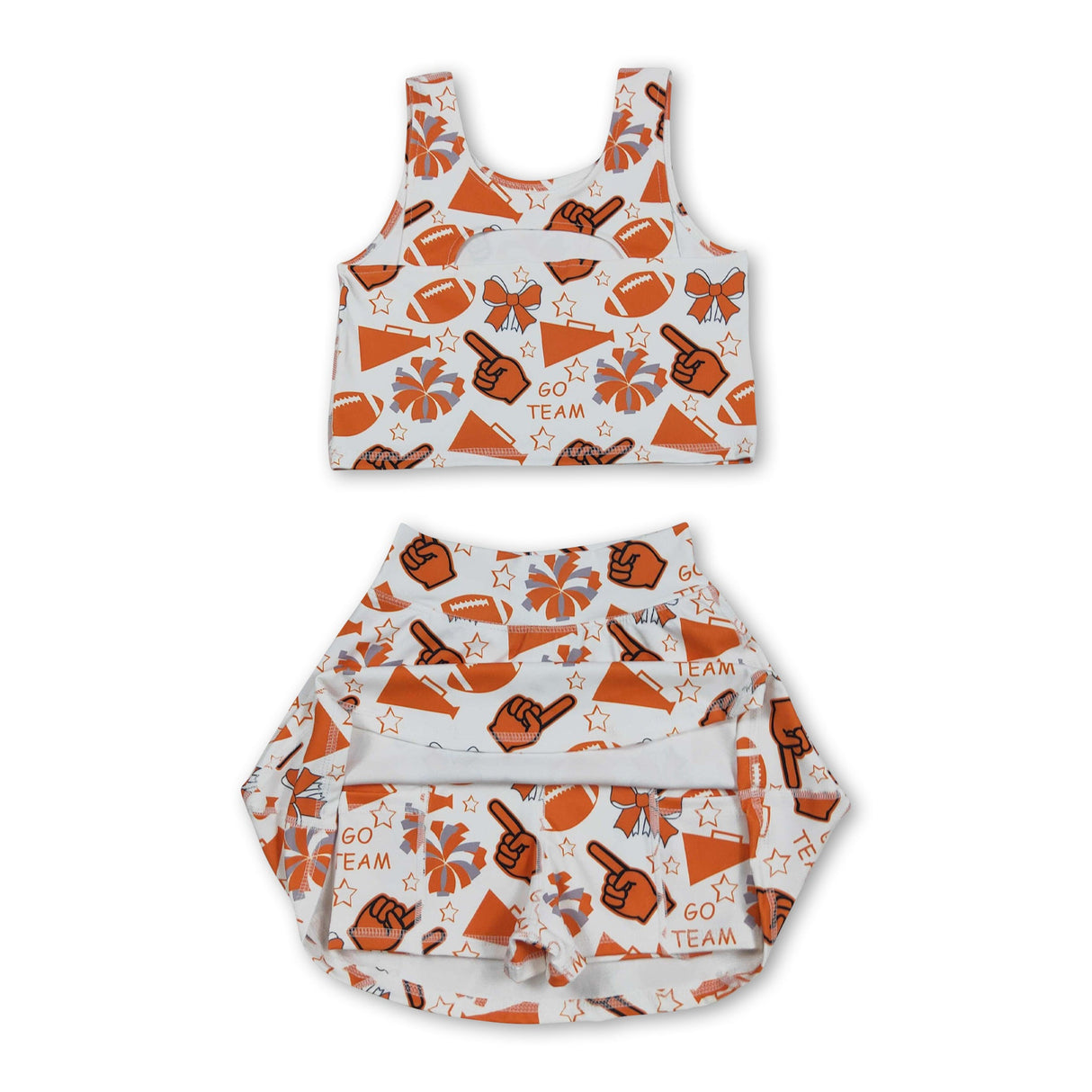 Yellow football top skirt girls activewear team set