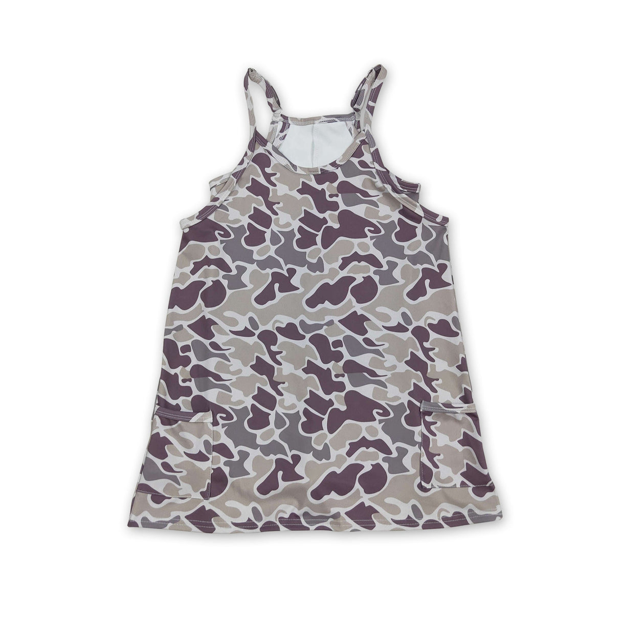 Straps camo kids girls summer athletic dresses