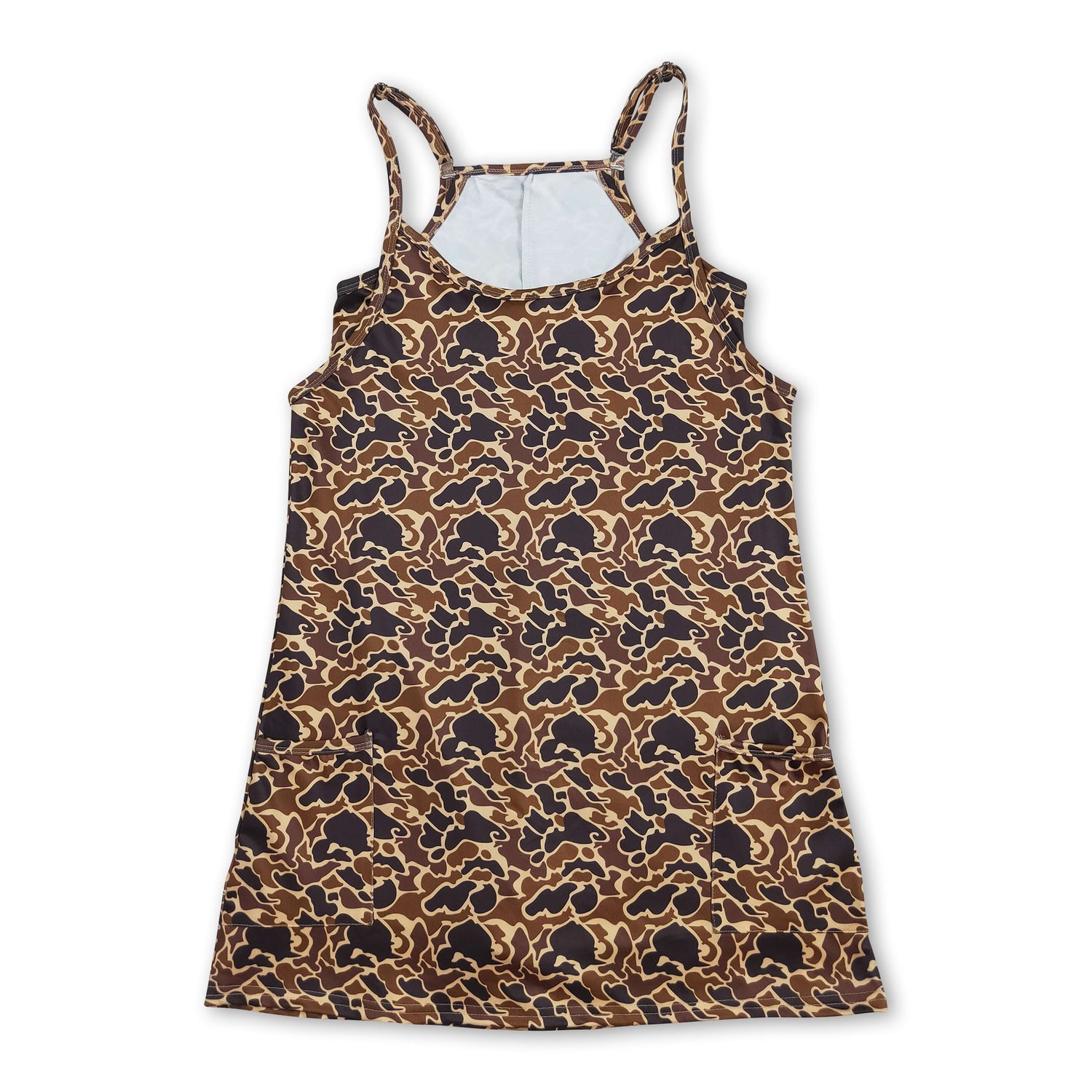 Brown camo straps adult women summer athletic dress