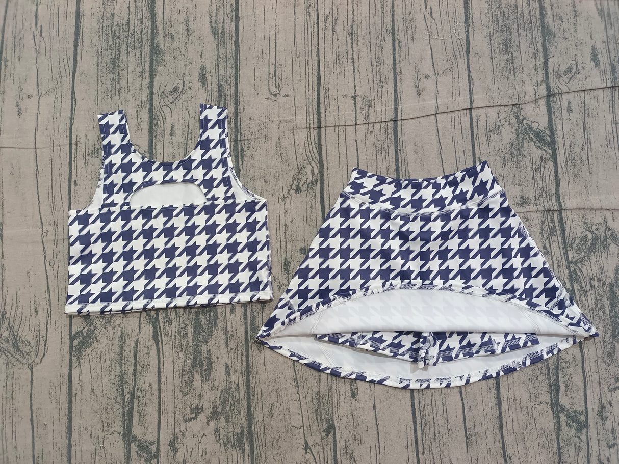 black stars sleeveless skirt kids girls yoga set