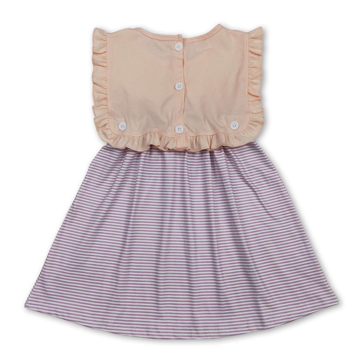 Sleeveless ruffle stripe kids girls summer dresses