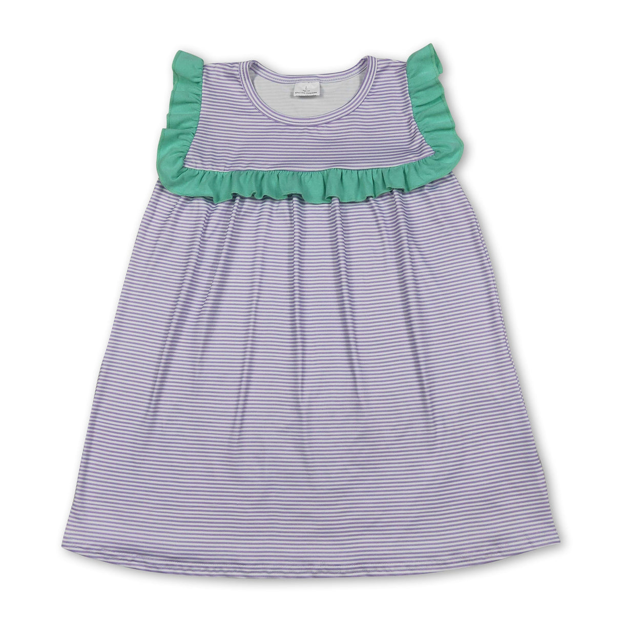 Sleeveless ruffle stripe baby girls summer dresses