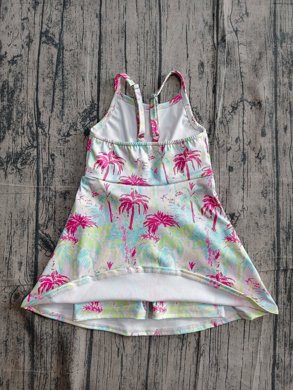 Straps colorful trees kids girls summer athletic dresses
