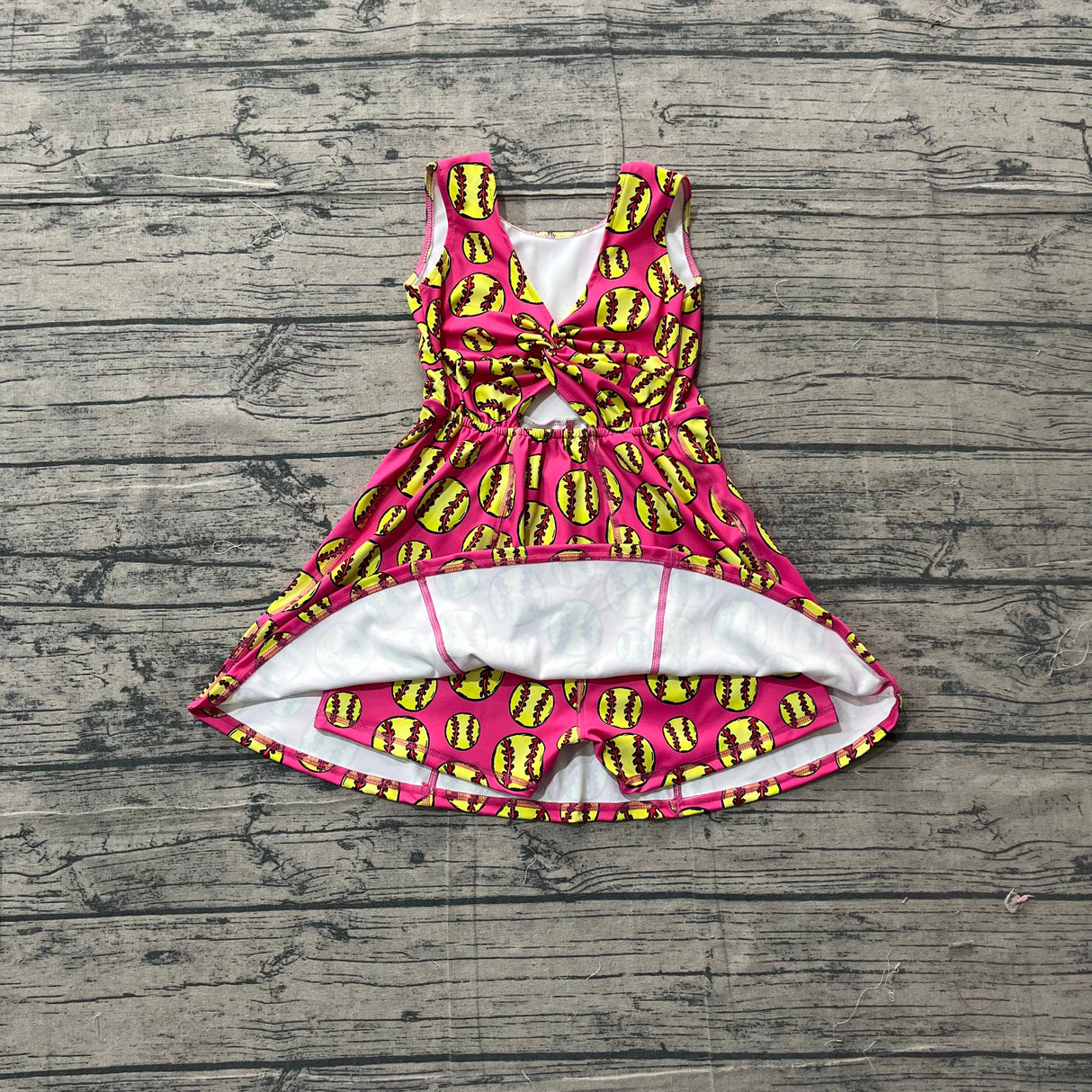 Sleeveless softball kids girls summer athletic dresses