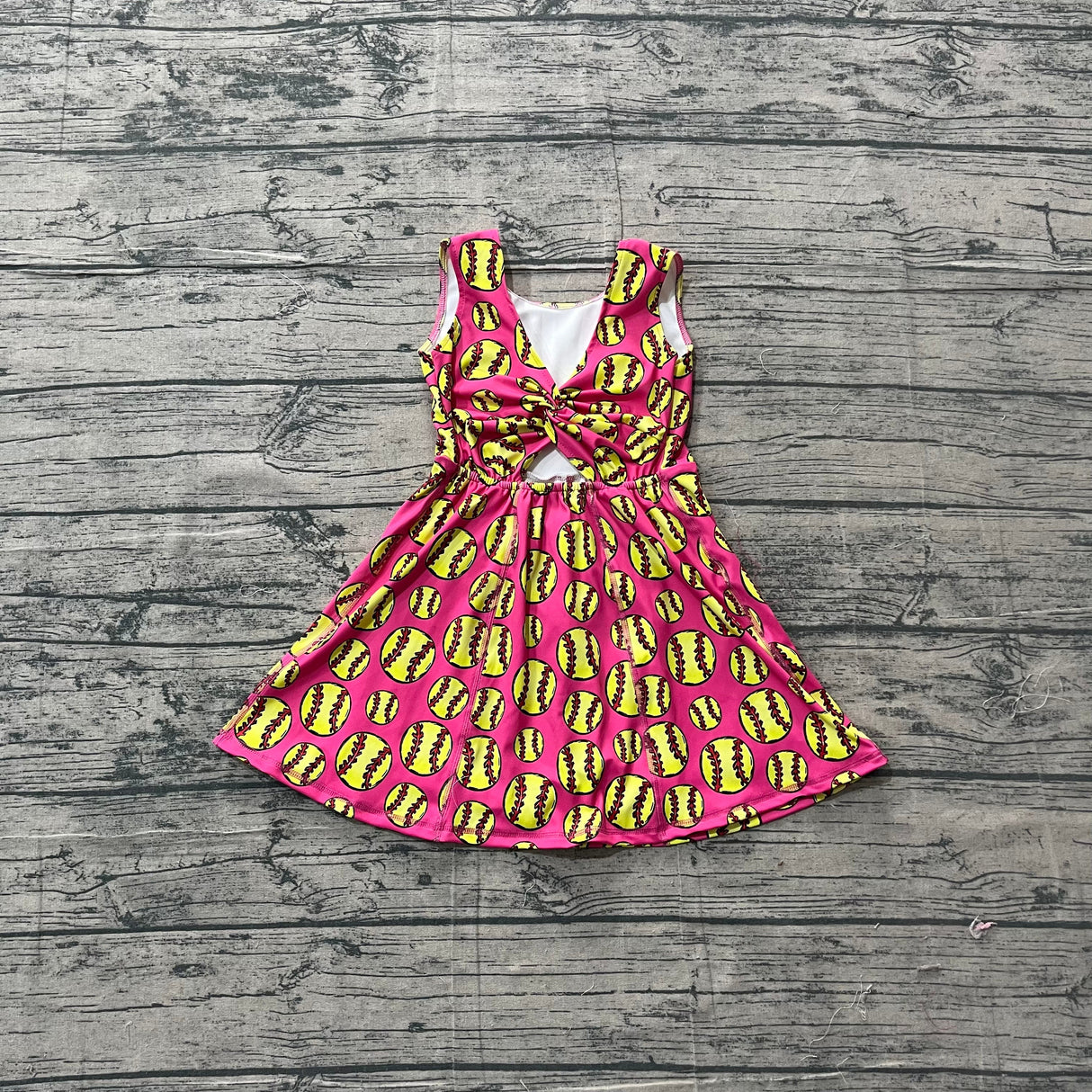 Sleeveless softball kids girls summer athletic dresses