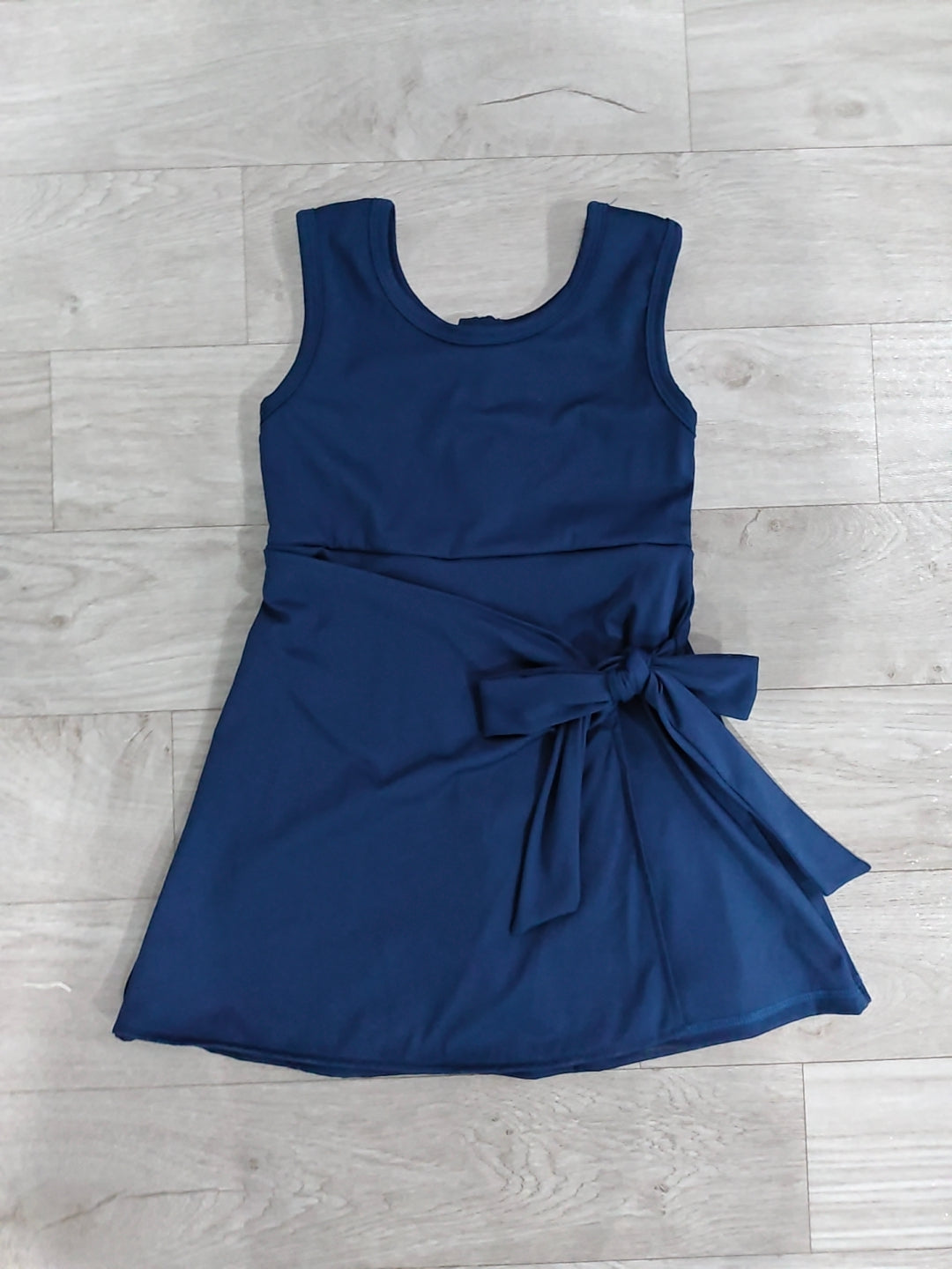 Sleeveless navy kids girls summer athletic dresses