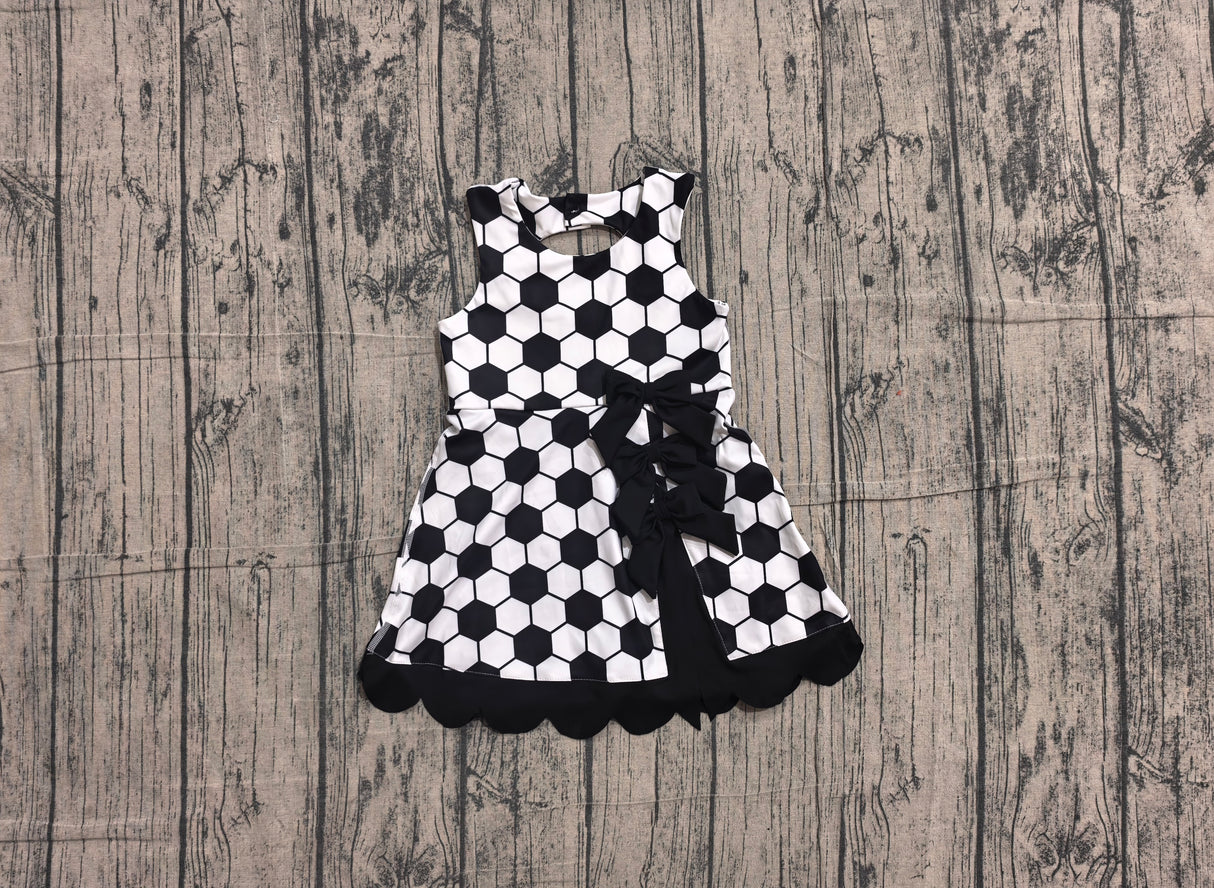 Sleeveless soccer bow kids girls athletic dresses