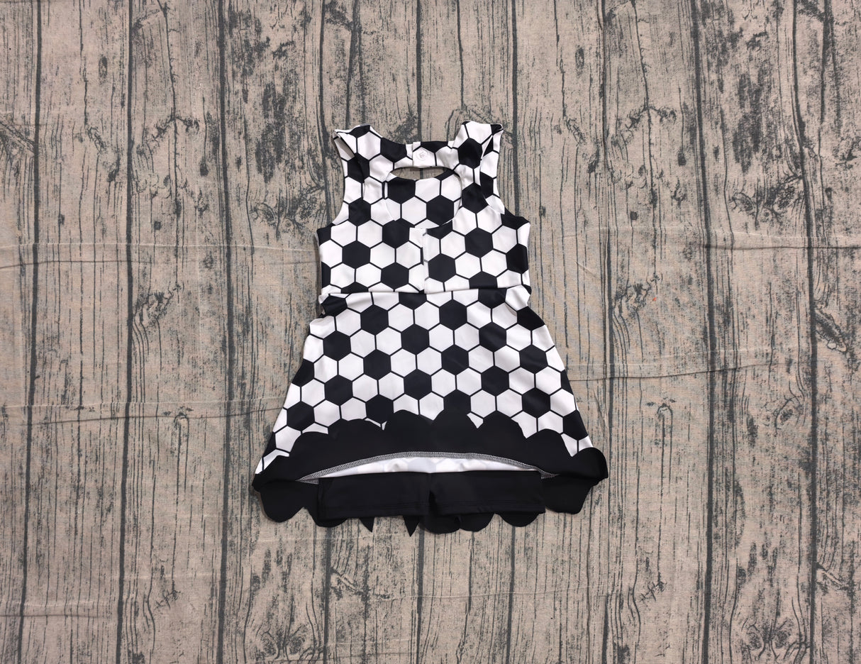 Sleeveless soccer bow kids girls athletic dresses
