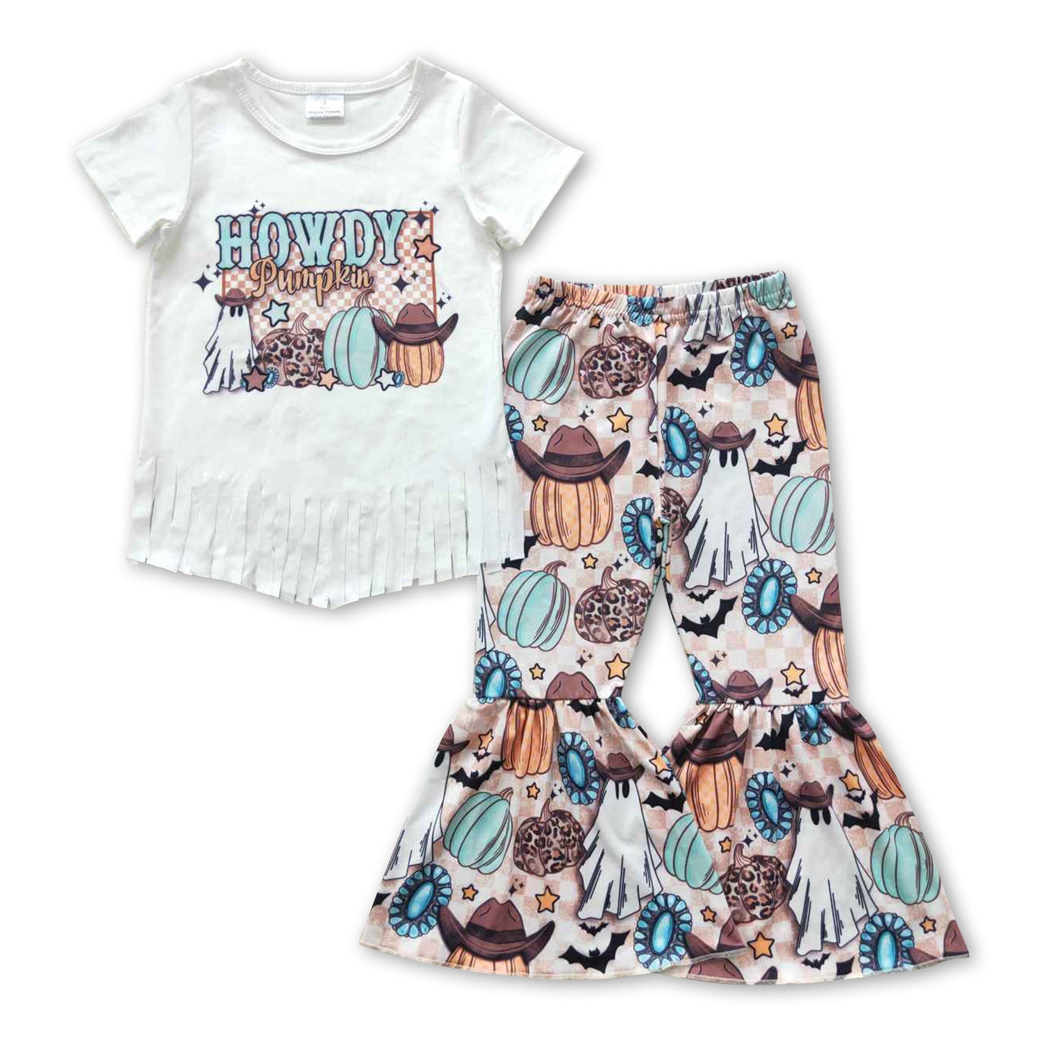 Howdy pumpkin ghost top pants girls Halloween clothes