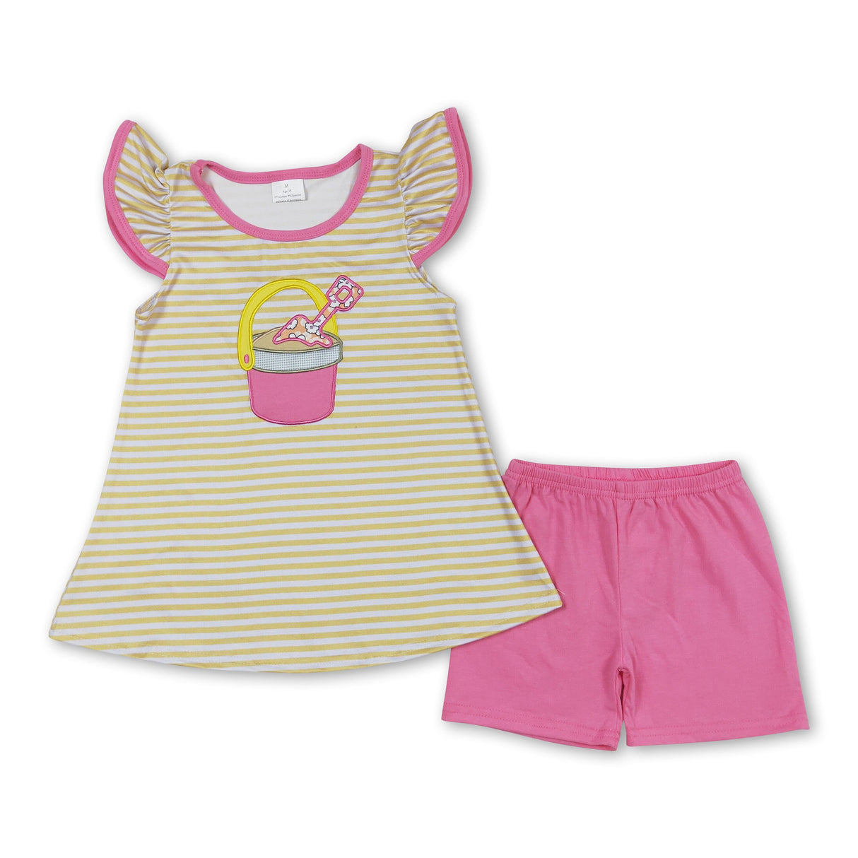 Flutter sleeves beach sand top shorts girls summer outfits