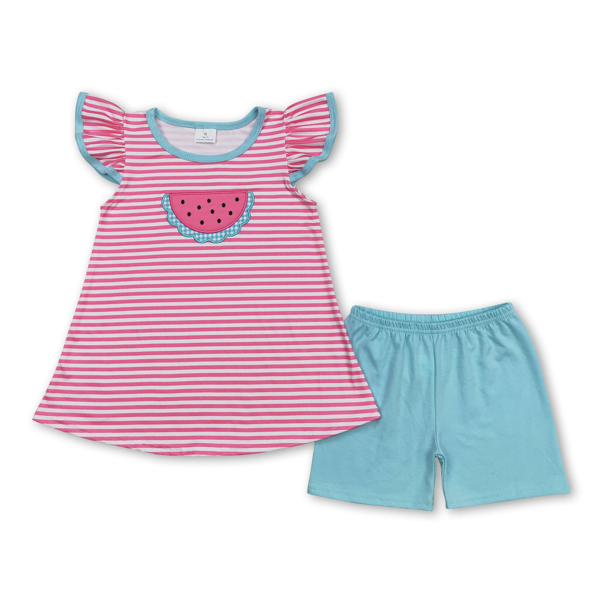 Stripe watermelon top shorts girls summer clothes