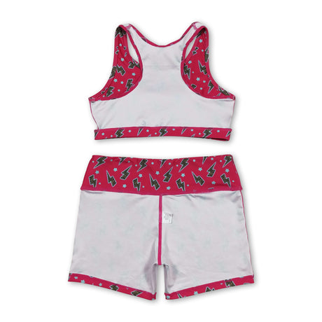 Sleeveless hot pink thunder top shorts girls clothes