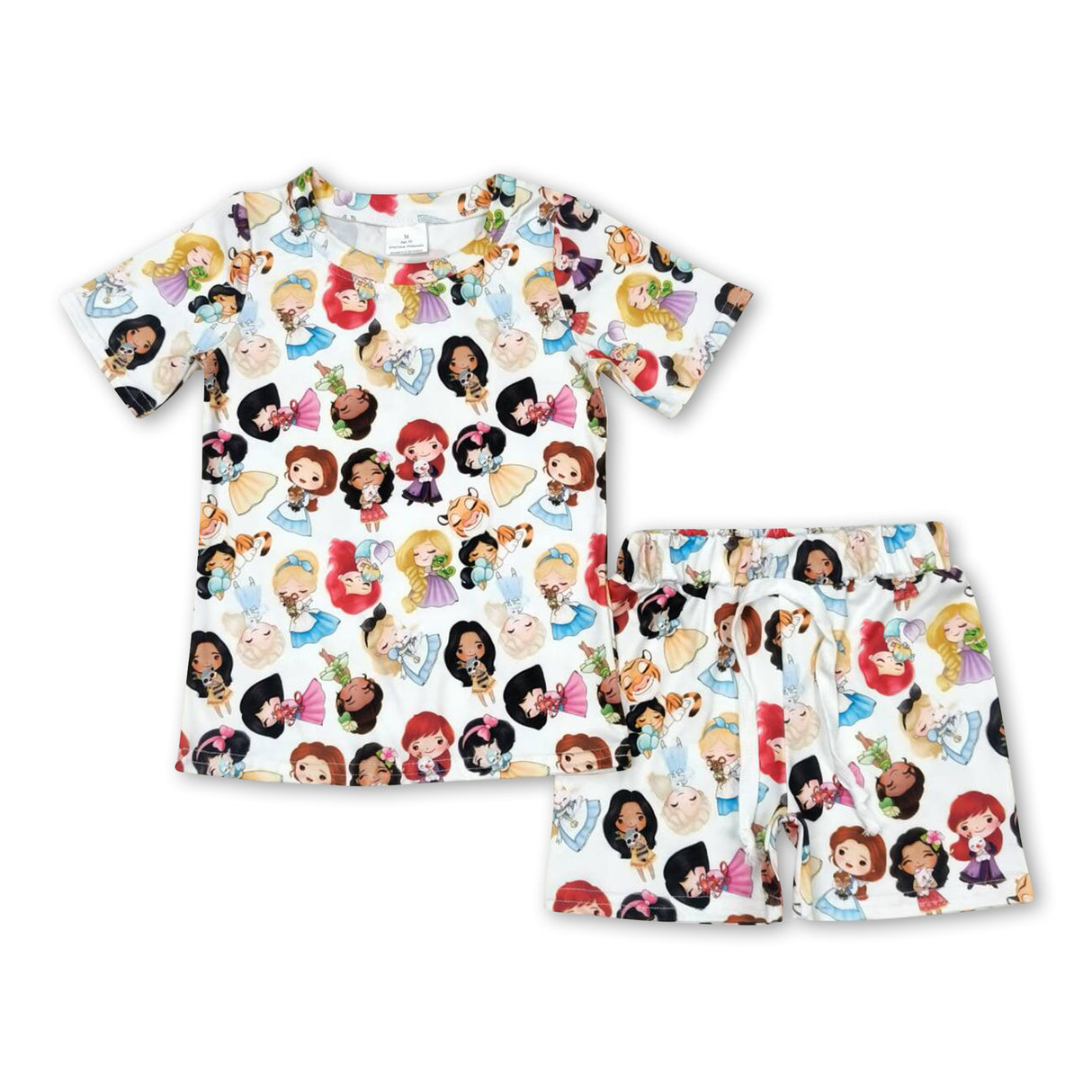 Short sleeves princess top shorts girls summer clothes