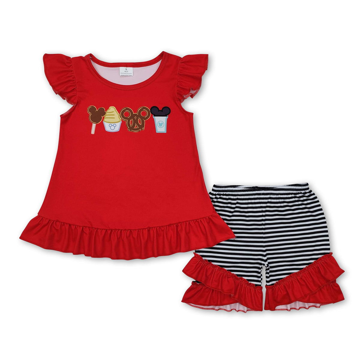 Red cake mouse cookie snacks kids girls clothes