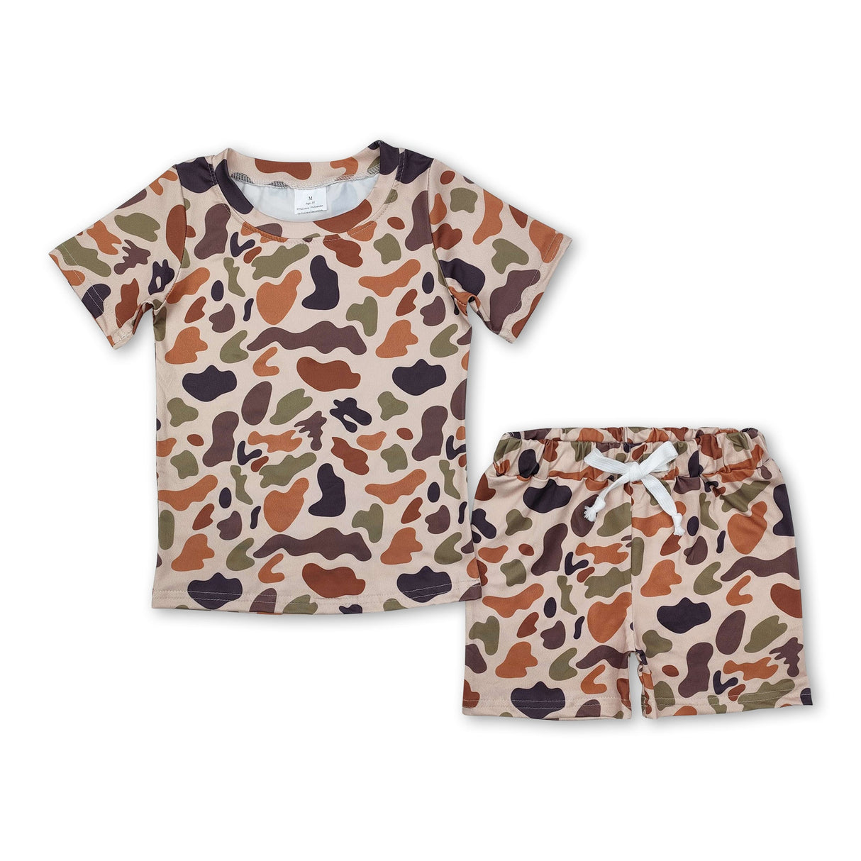 Short sleeves khaki camo top shorts kids clothes
