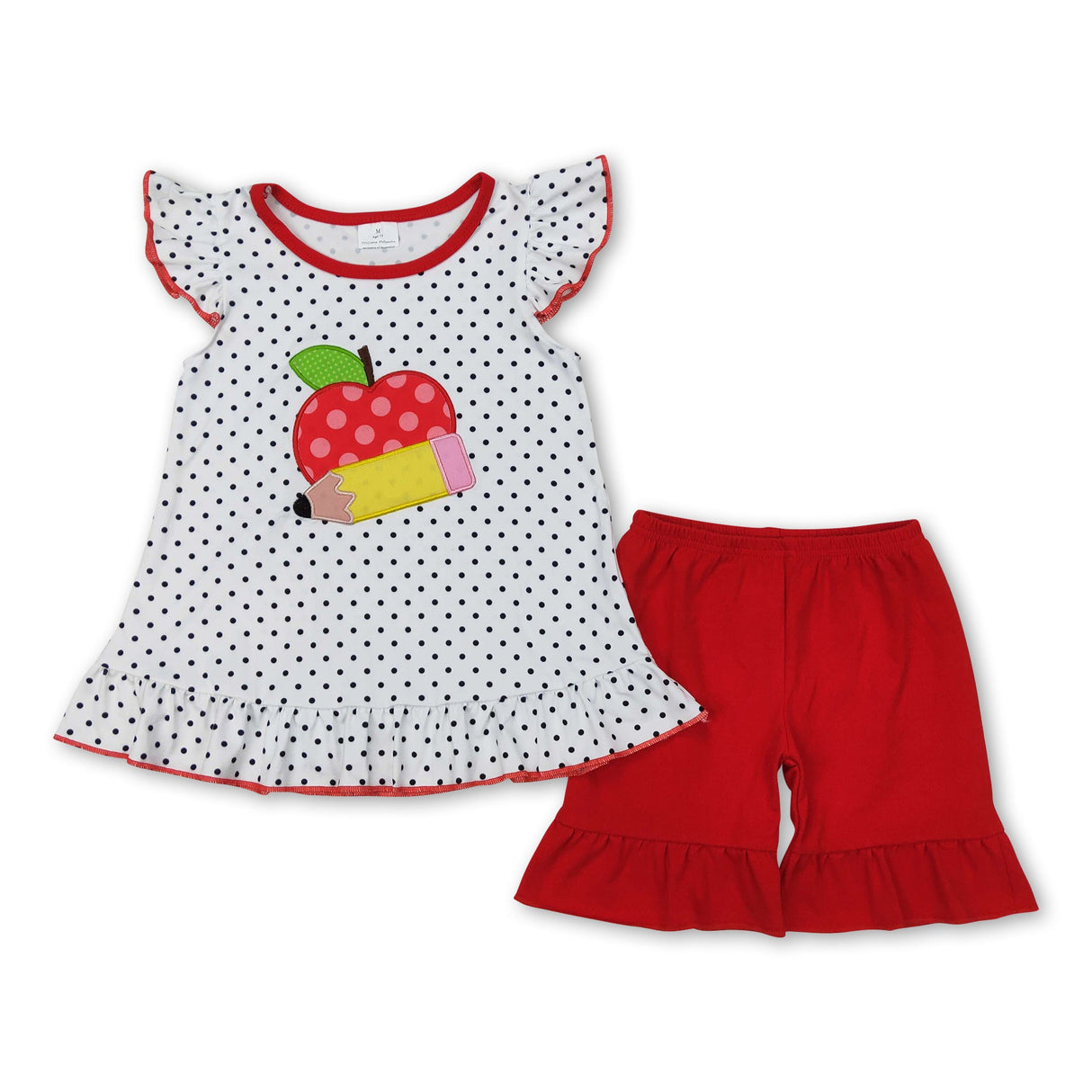 Polka dots apple pencil girls back to school outfits