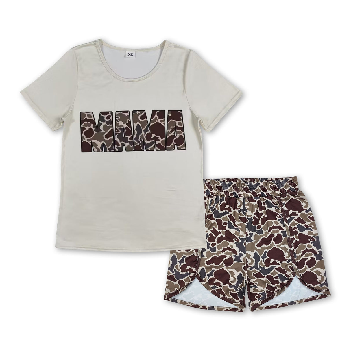 Camo MAMA short sleeves top shorts women summer clothes