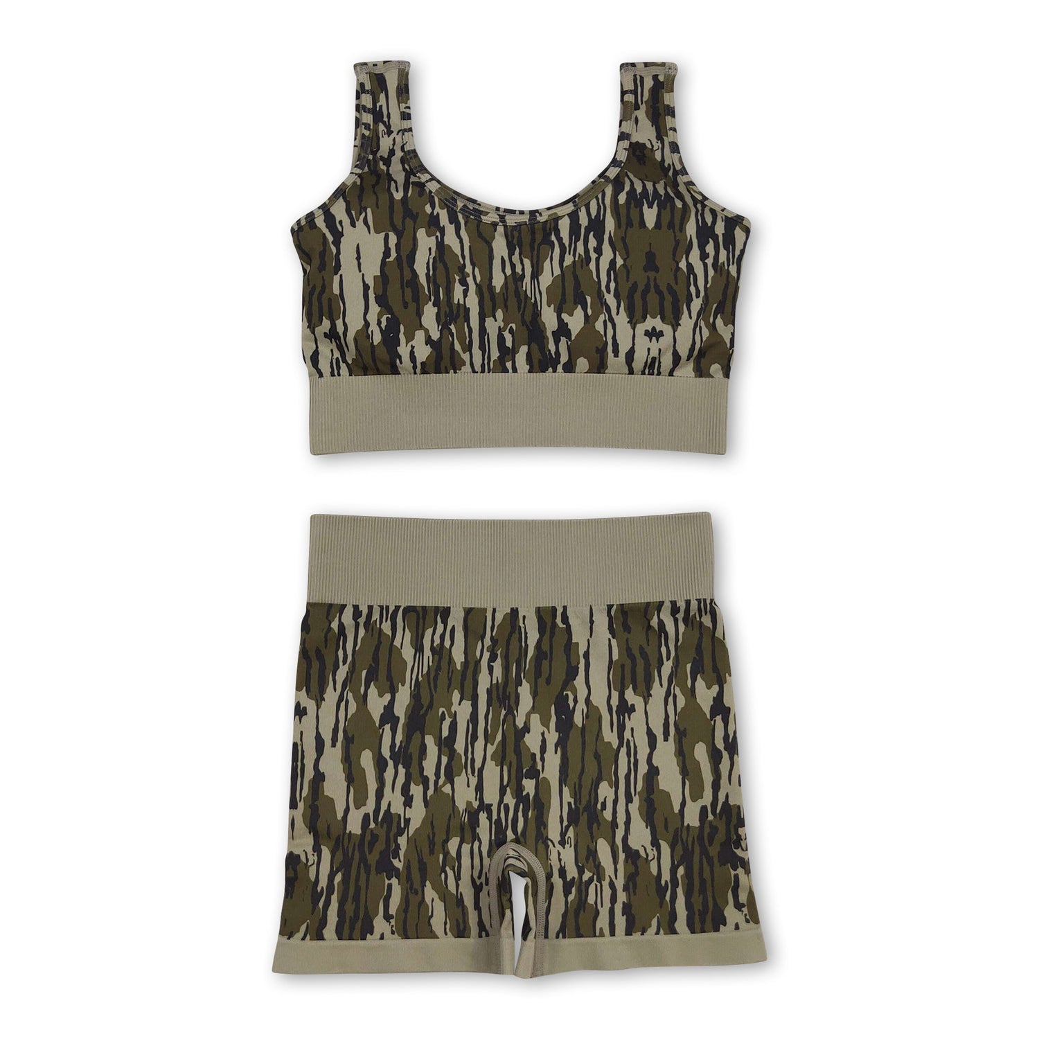 Sleeveless camo thick fabric adult women activewear
