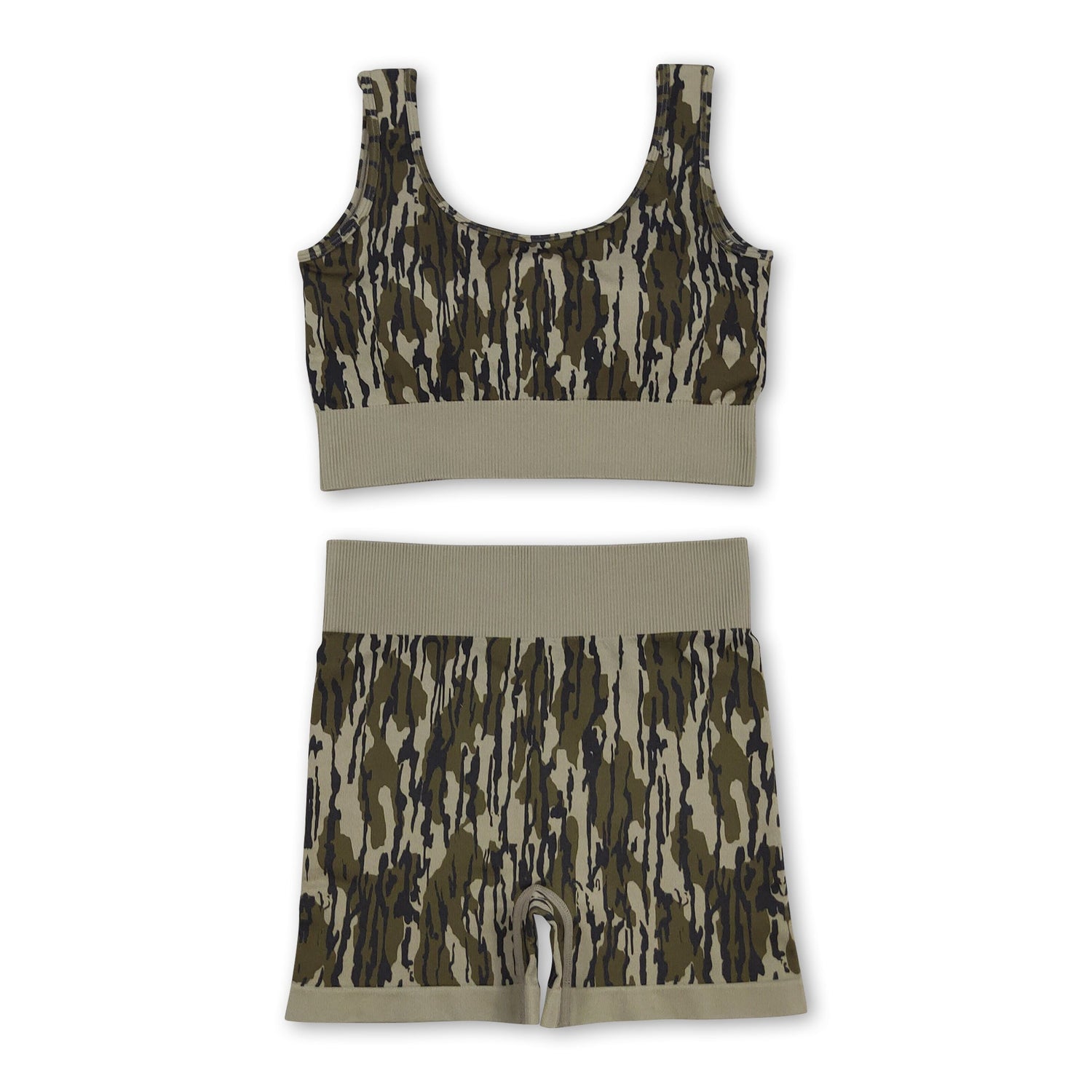 Sleeveless camo thick fabric adult women activewear