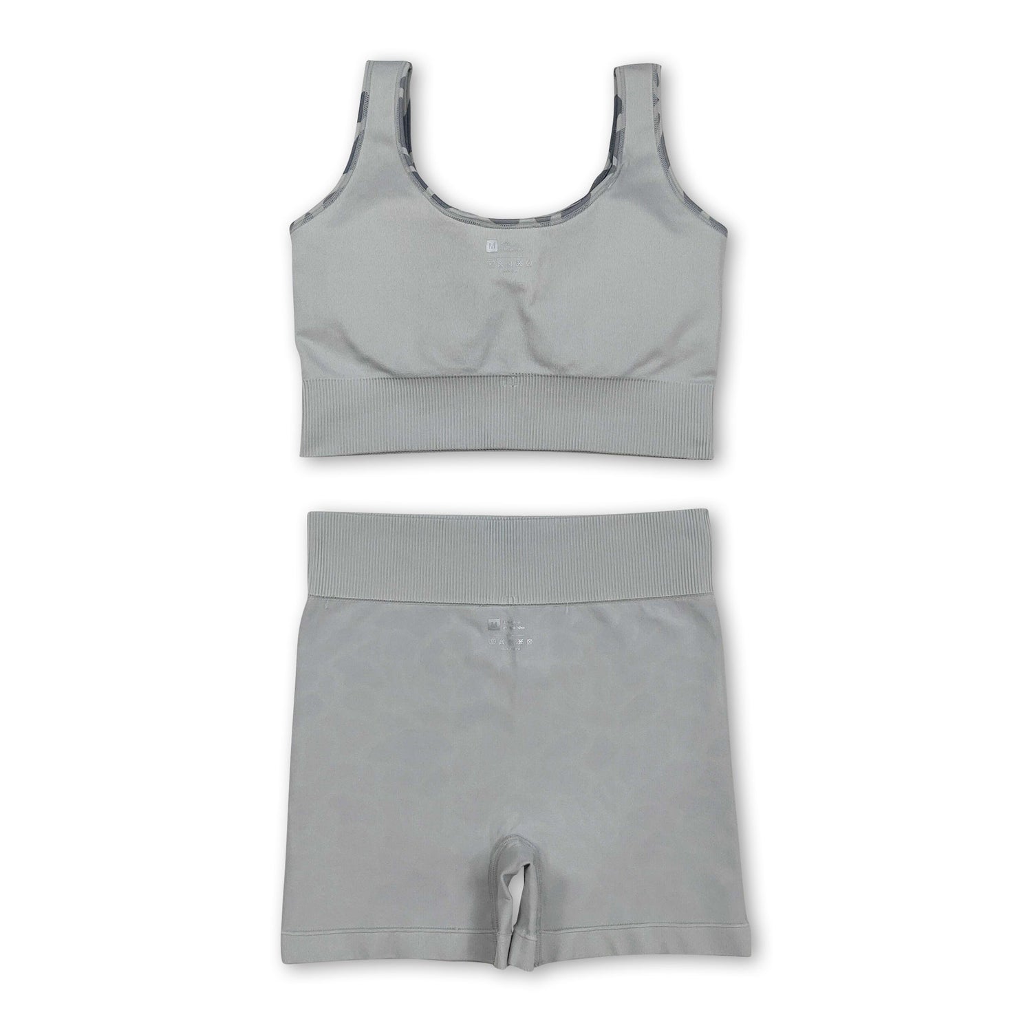Sleeveless grey camo thick fabric adult women activewear