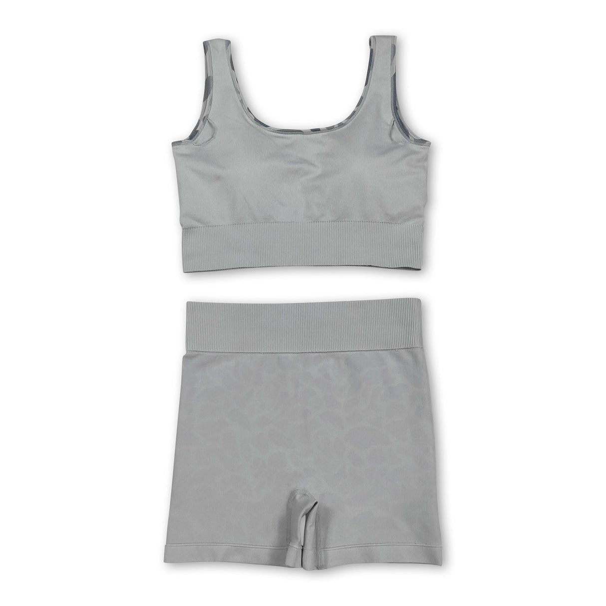 Sleeveless grey camo thick fabric adult women activewear
