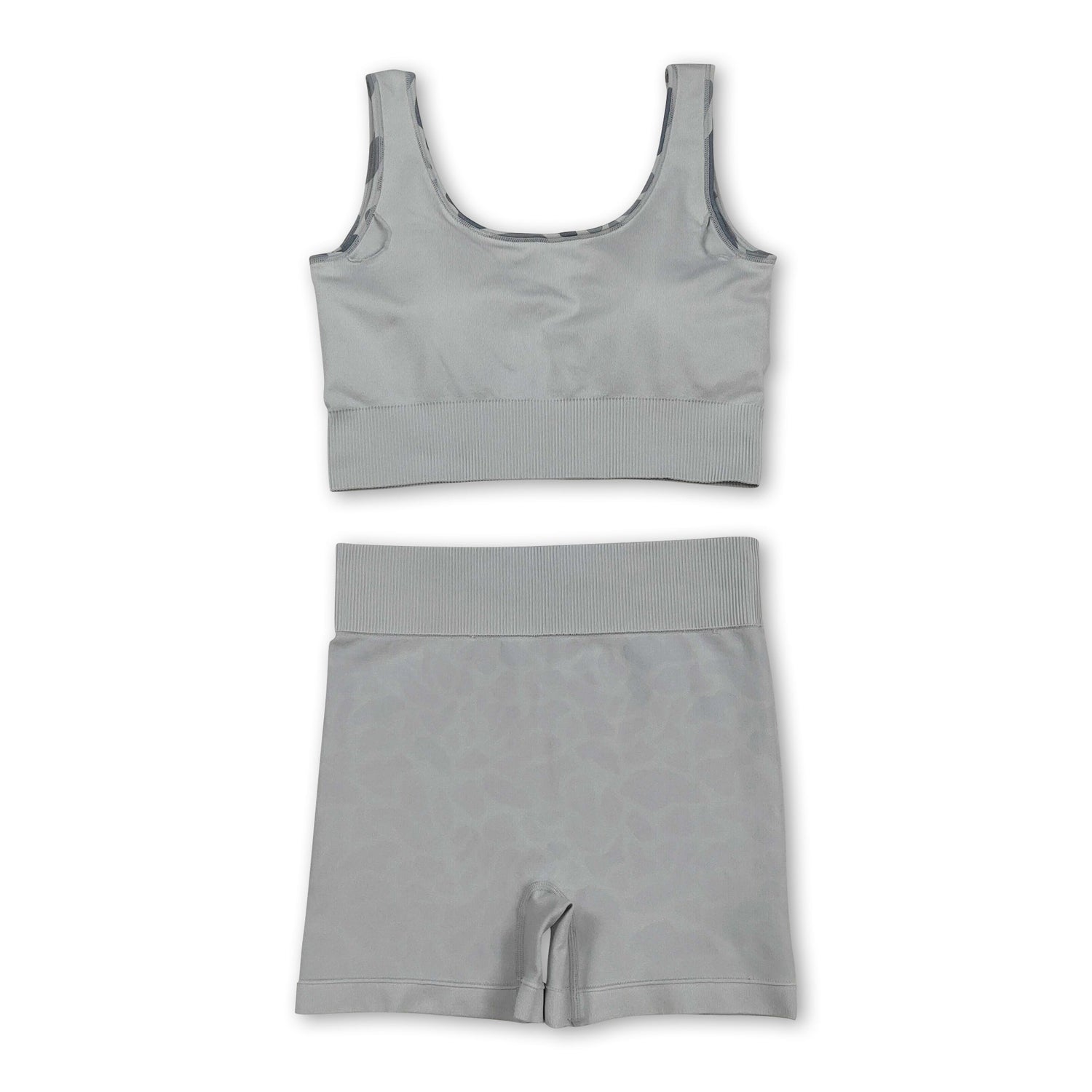 Sleeveless grey camo thick fabric adult women activewear