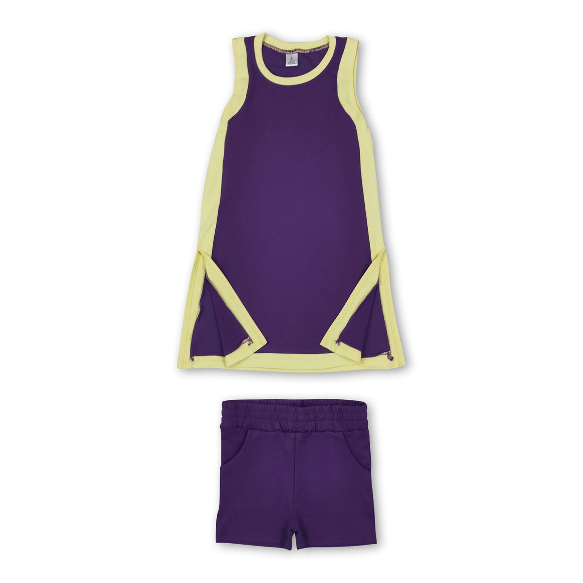 Yellow purple dress shorts girls team active outfits