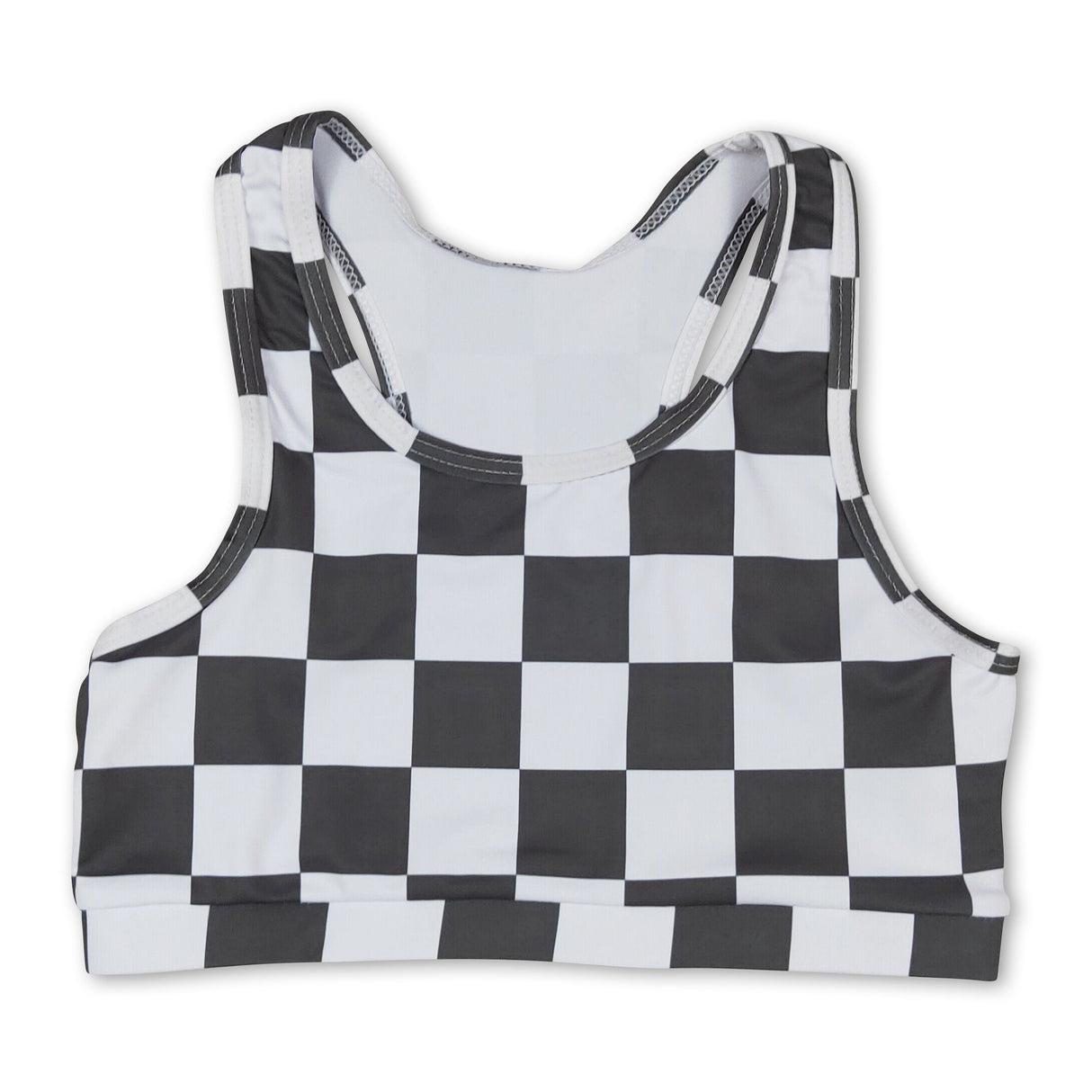 Sleeveless black plaid baby girls shirt