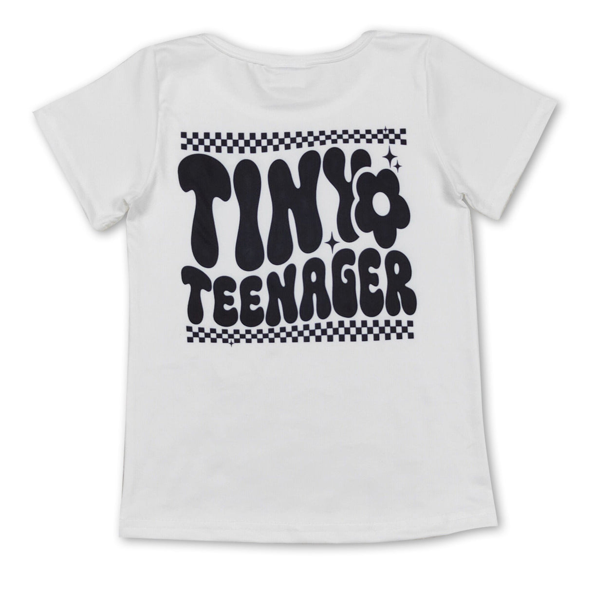 Floral tiny teenager short sleeves girls shirt