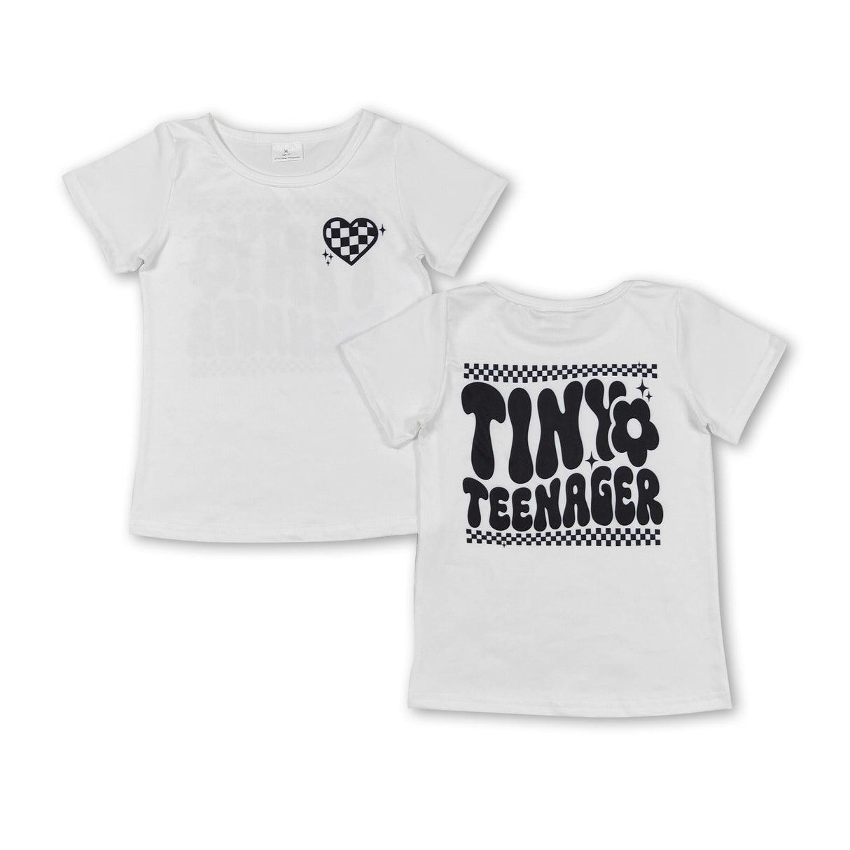 Floral tiny teenager short sleeves girls shirt