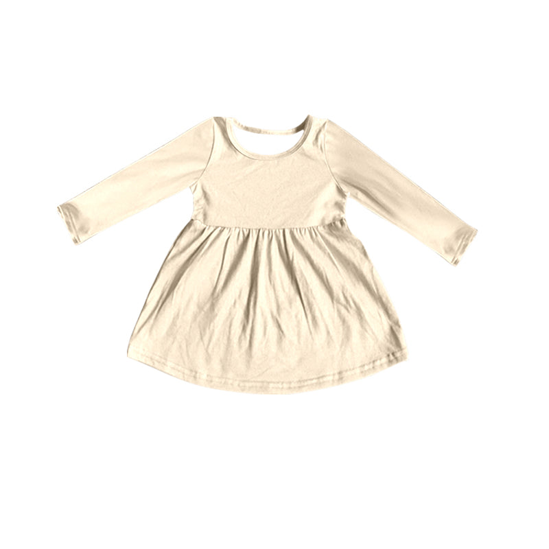 Long sleeves beige cotton baby girls shirt