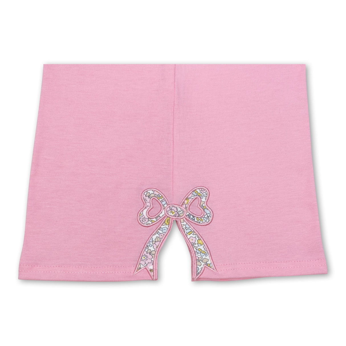Pink cotton long sleeves floral bow embroidery girls clothes