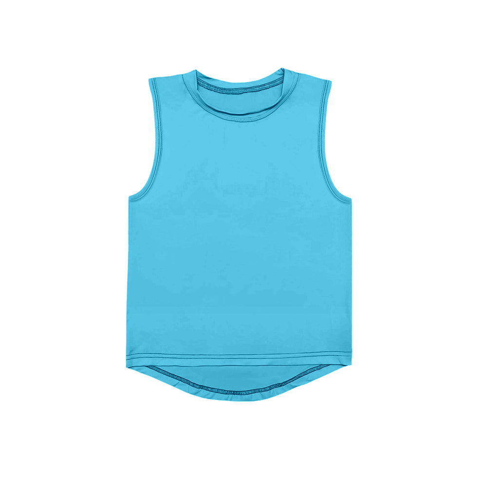 Light blue sleeveless kids girls activewear top