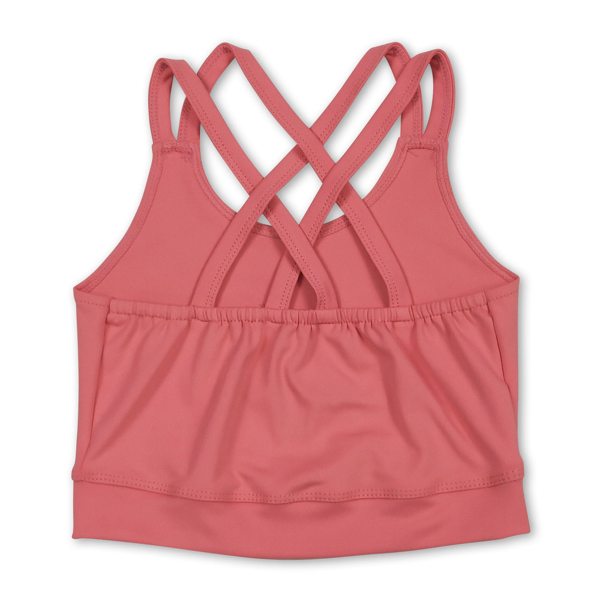 Peach straps kids girls summer activewear crop top
